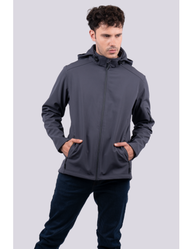 LEE-LE820-MEN’S 3-LAYER DETACHABLE HOODED SOFTSHELL JACKET